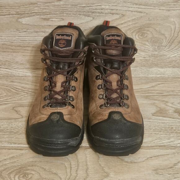 Timberland Men's Brown Leather Waterproof Hiking Trail Boots Size 11W Wide - Picture 2 of 8